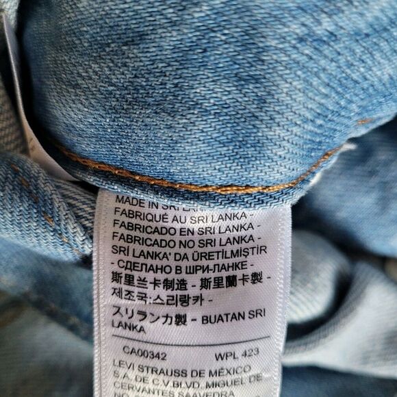 Levi's Denim Coveralls Womens Sz Xsmall Overall Blue Long Sleeve Button Wide Leg - Picture 7 of 10